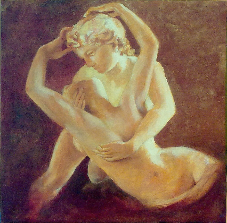 Amore e Psiche, libera interpretazione da Canova. Acrilico su tela (2012)