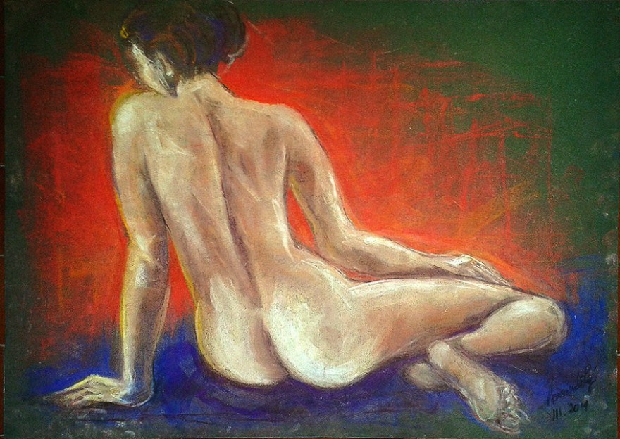 Studio figura femminile. Conté crayon (2014)