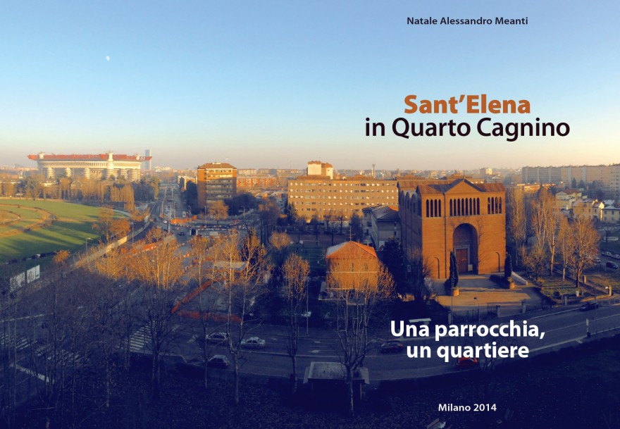 Copertina e retro libro storia della parrocchia di Sant'Elena (2015)