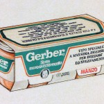 Omogeneizzato Gerber, disegno per studio packaging. Pennarelli (1988)